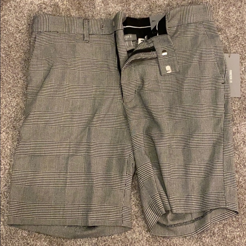 Plaid board shorts